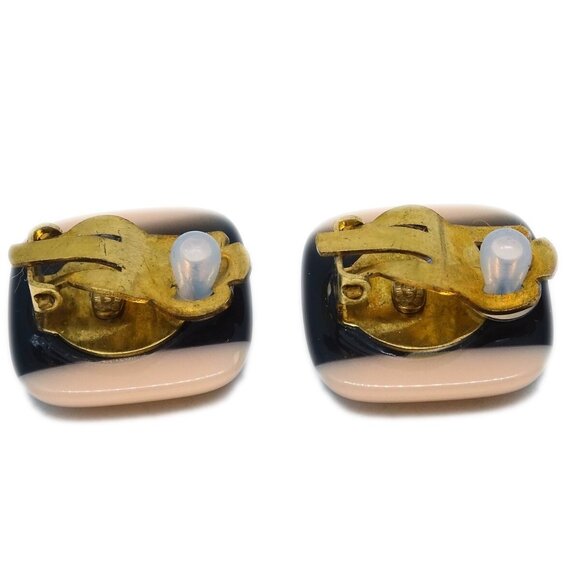 Chanel Square Earrings Clip-On Black 01A - Picture 3 of 4